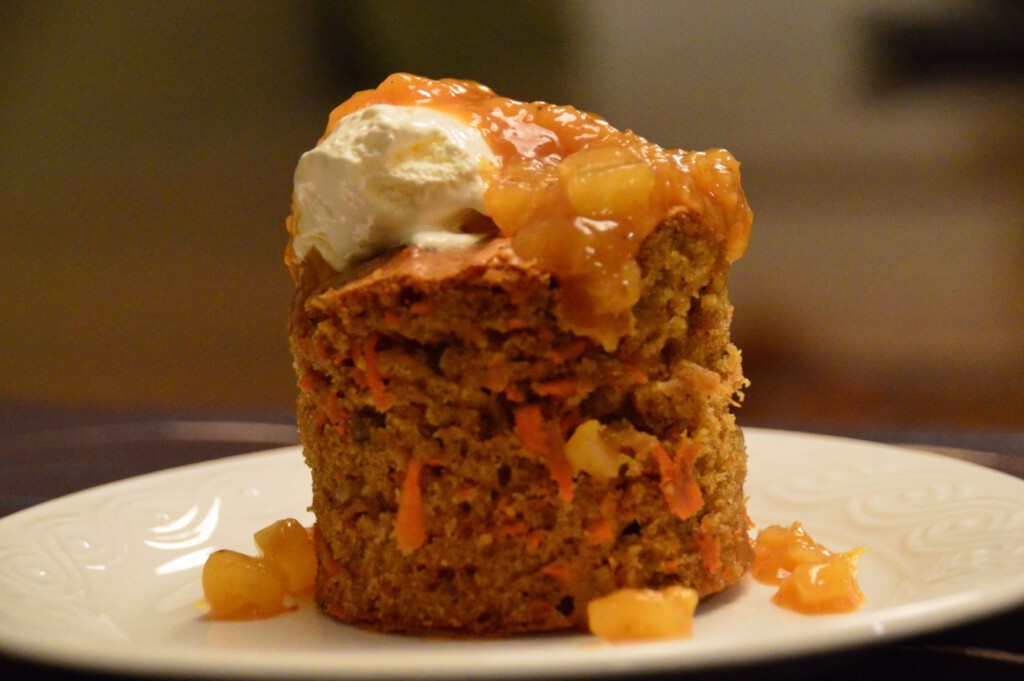 Carrot Cake with Pineapple Sauce